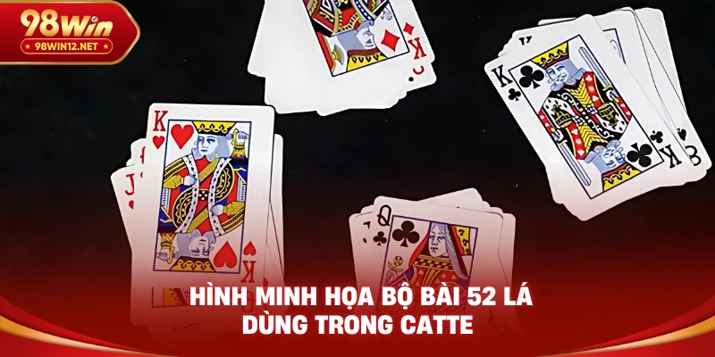 Hình minh họa bộ bài 52 lá dùng trong Catte